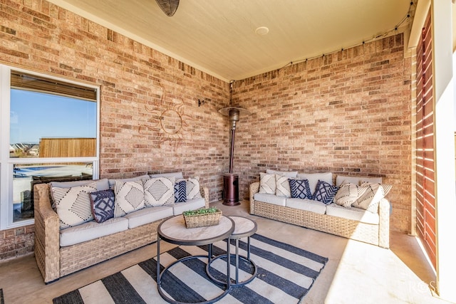 interior space featuring an outdoor living space