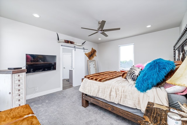 4992 Silver Creek Pass, San Angelo, TX 76904 - carpeted bedroom with recessed lighting and a ceiling fan