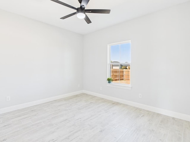 3725 Silver Spur Dr, San Angelo, TX 76904 - empty room featuring light wood-style flooring, baseboards, and a ceiling fan