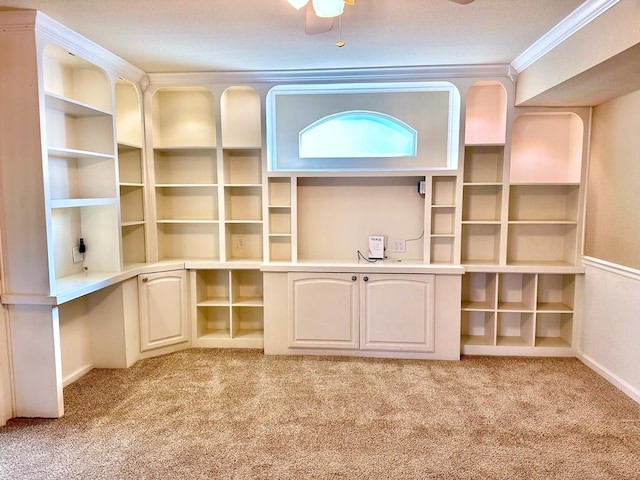 5202 Beverly Dr, San Angelo, TX 76904 - interior space featuring light colored carpet, ornamental molding, and baseboards