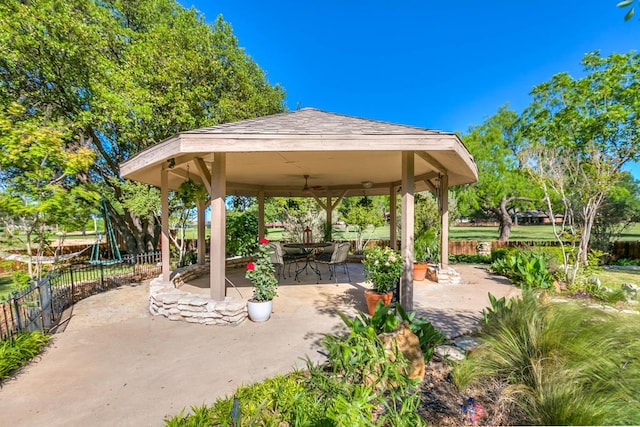 5202 Beverly Dr, San Angelo, TX 76904 - view of patio featuring a gazebo and fence