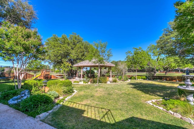 5202 Beverly Dr, San Angelo, TX 76904 - view of yard with a gazebo and a trampoline