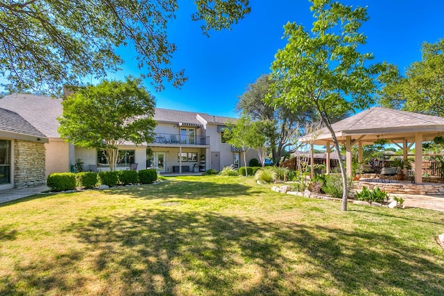 5202 Beverly Dr, San Angelo, TX 76904 - view of green lawn featuring a gazebo and a patio