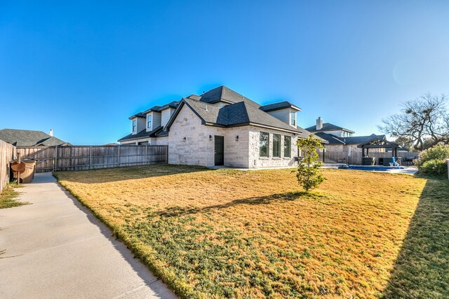 view of property exterior featuring a yard