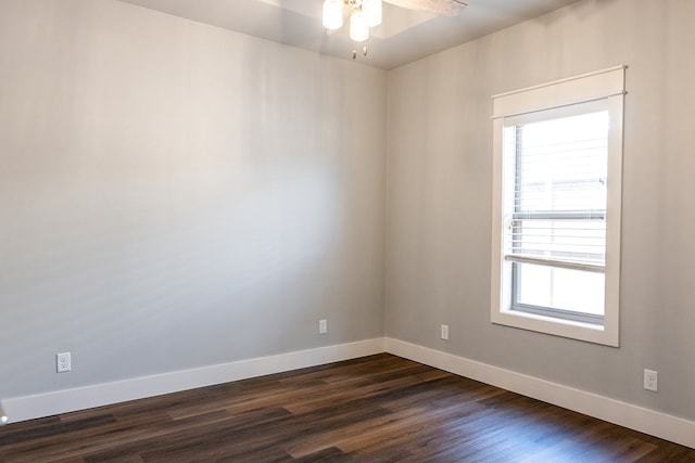 1906 Colonial Dr, San Angelo, TX 76904 - empty room with ceiling fan and dark wood finished floors