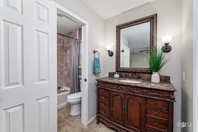 3119 Woodland Cir, San Angelo, TX 76904 - full bath with toilet, shower / bathtub combination with curtain, and vanity