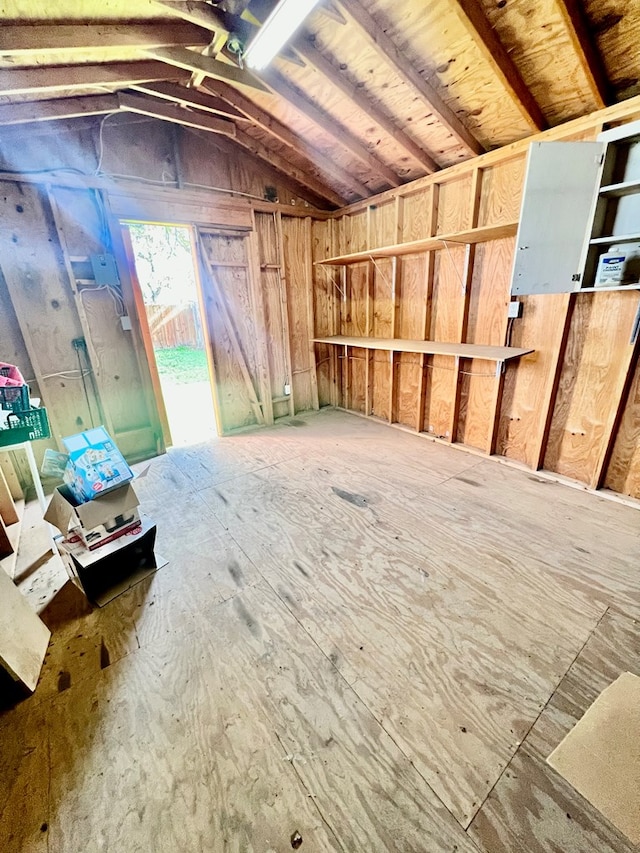 view of unfinished attic