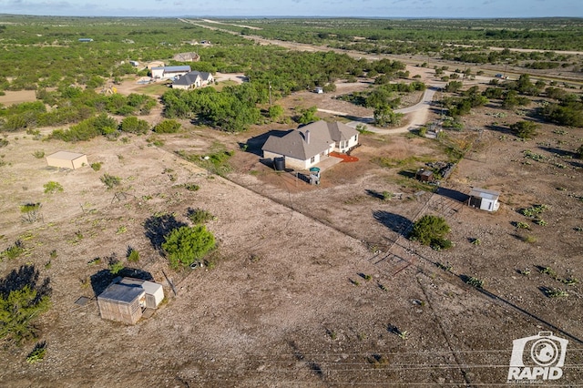 drone / aerial view featuring a rural view