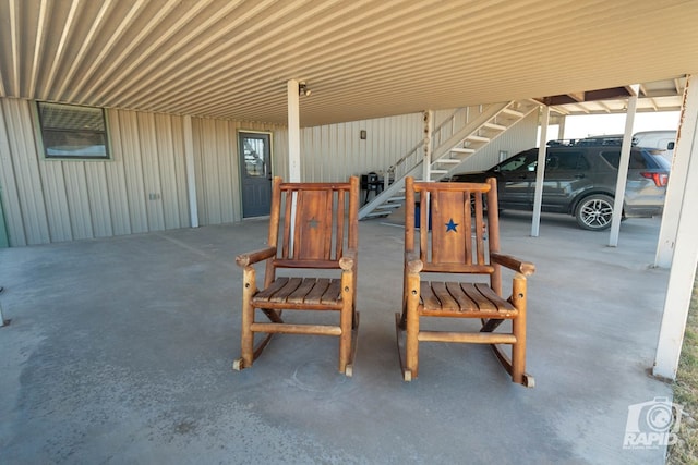 view of patio with a carport