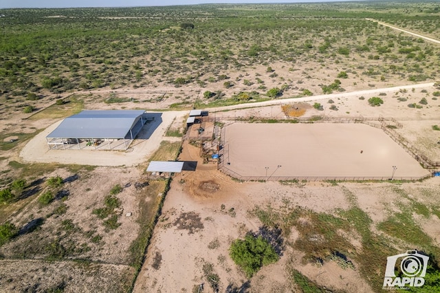 drone / aerial view with a rural view