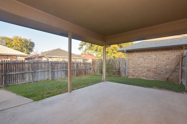 view of patio featuring a fenced backyard