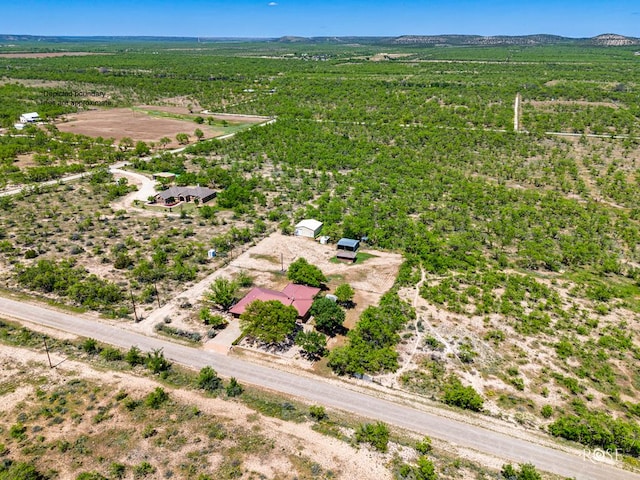 aerial view with a rural view