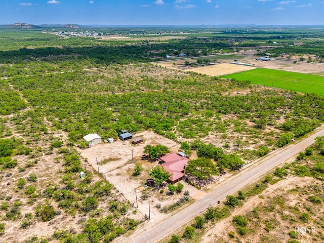 aerial view with a rural view