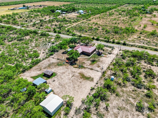 bird's eye view featuring a rural view