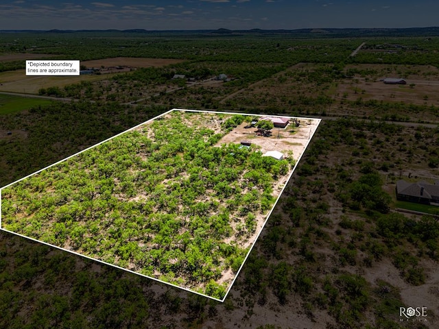 aerial view featuring a rural view