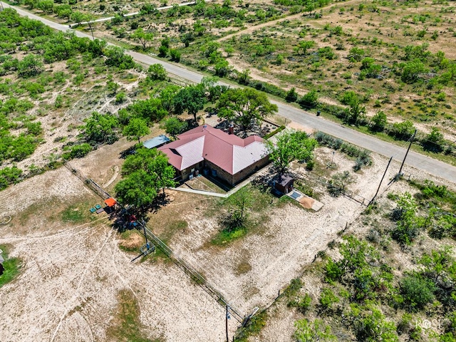 aerial view with a rural view