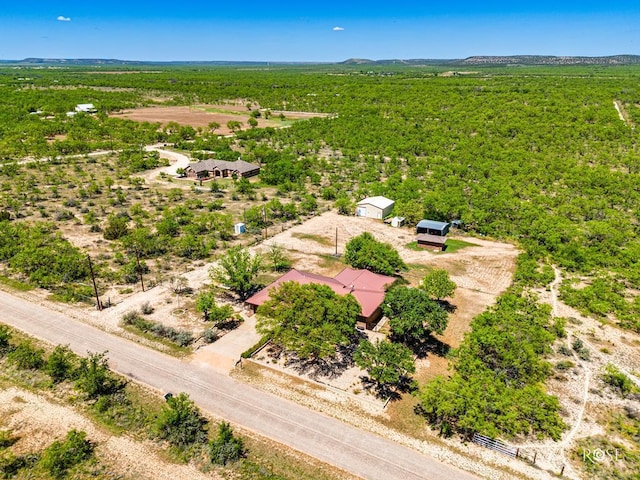 aerial view featuring a rural view