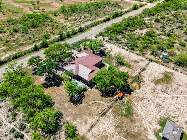 drone / aerial view with a rural view