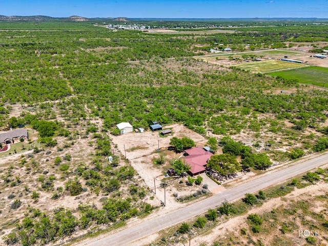 aerial view featuring a rural view