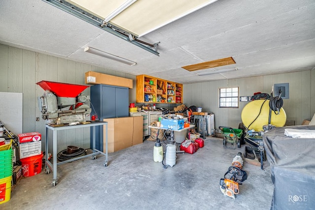 garage featuring electric panel