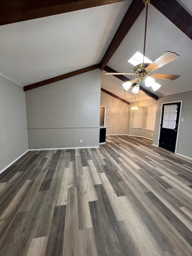 3222 Southland Blvd, San Angelo, TX 76904 - unfurnished living room with wood finished floors and ceiling fan