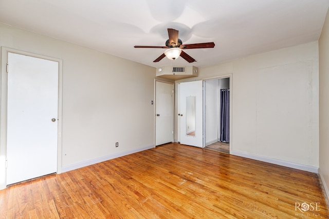 2519 Yale Ave, San Angelo, TX 76904 - unfurnished bedroom featuring light wood finished floors, baseboards, and ceiling fan