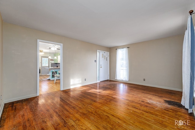2519 Yale Ave, San Angelo, TX 76904 - empty room featuring wood finished floors, baseboards, and ceiling fan