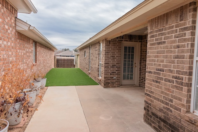 view of patio with a fenced backyard