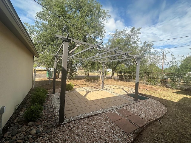 view of patio / terrace featuring a pergola