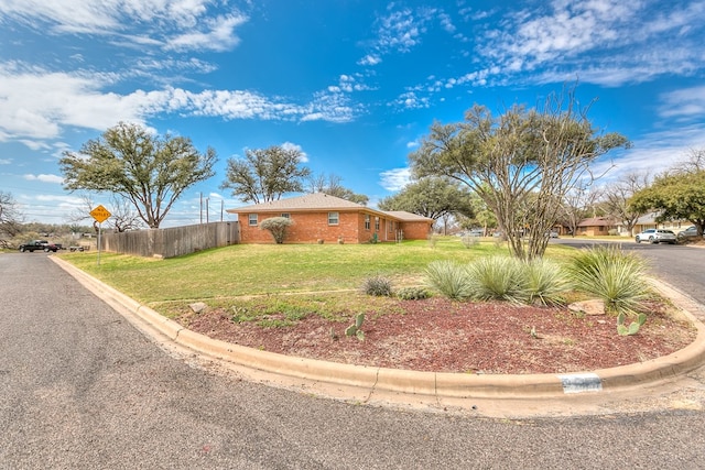 view of yard with fence