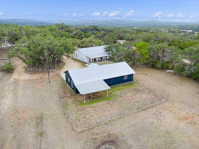 aerial view featuring a rural view