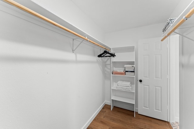 spacious closet with hardwood / wood-style flooring
