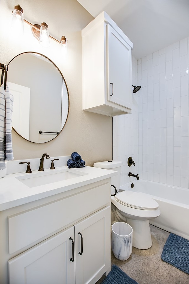 2114 Deaton St, San Angelo, TX 76903 - bathroom featuring vanity, toilet, and shower / bathtub combination