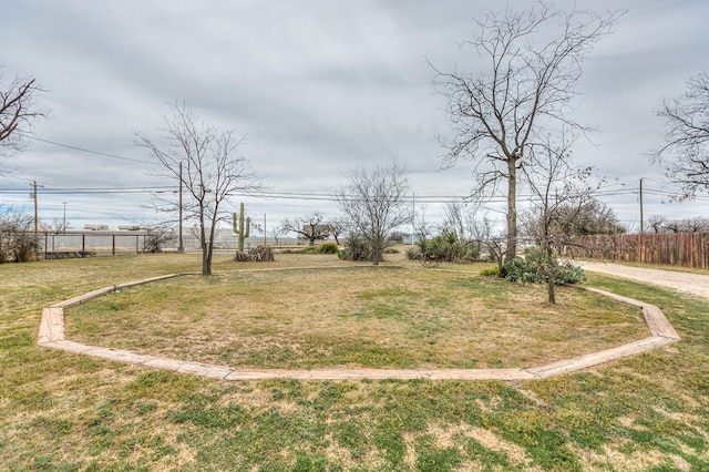 view of yard with fence