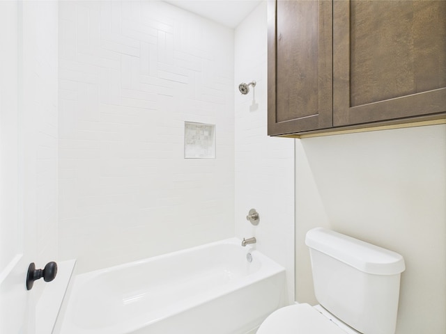 full bathroom with toilet and shower / bath combination