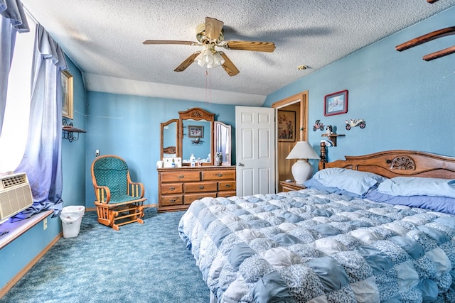 110 N Pope St, San Angelo, TX 76903 - carpeted bedroom with a textured ceiling and ceiling fan