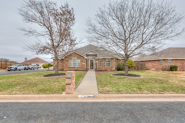 view of front of house with a front yard