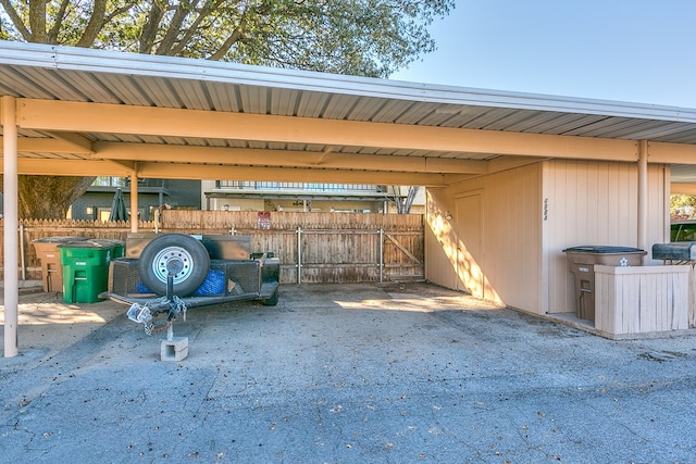 exterior space with a carport