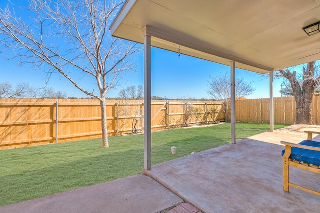 view of patio featuring a fenced backyard