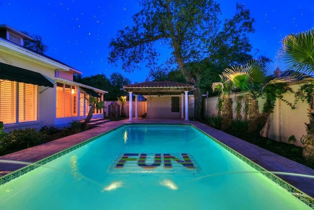 view of pool with a gazebo