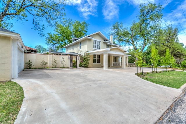 view of front of house with covered porch