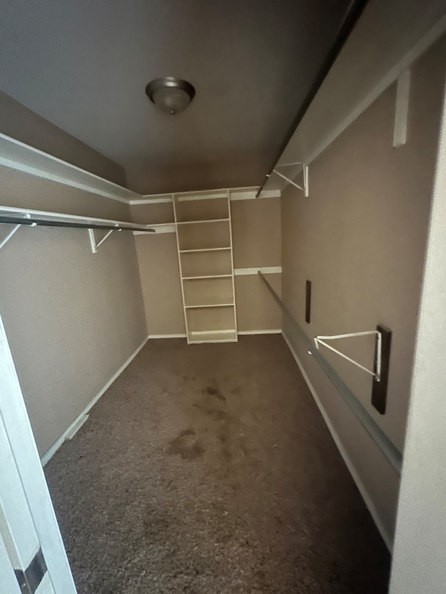 spacious closet with dark carpet