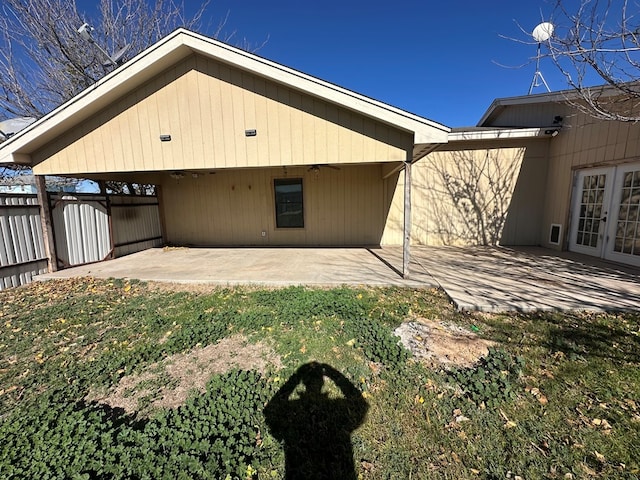 rear view of property featuring a patio area