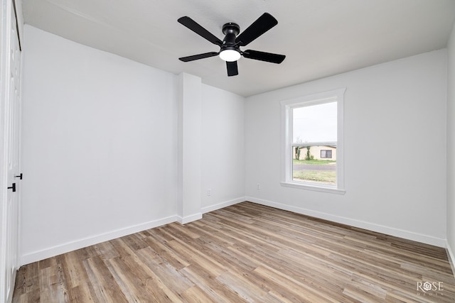 935 E 40th St, San Angelo, TX 76903 - spare room featuring light wood-style flooring and ceiling fan