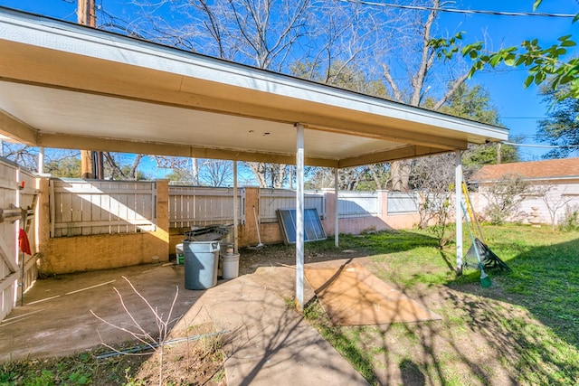 view of patio with a fenced backyard