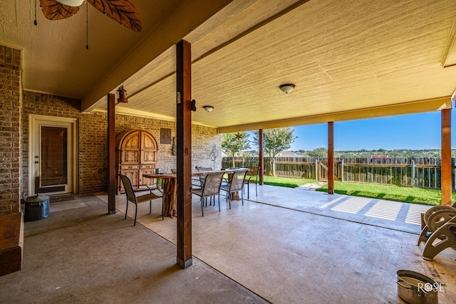 view of patio / terrace with ceiling fan