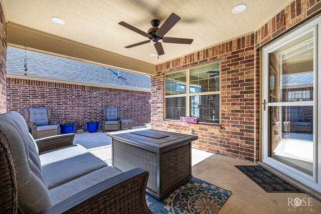 4137 Sedona Trl, San Angelo, TX 76904 - view of patio / terrace featuring ceiling fan