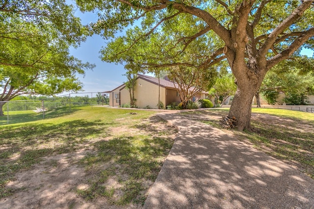 view of yard with fence