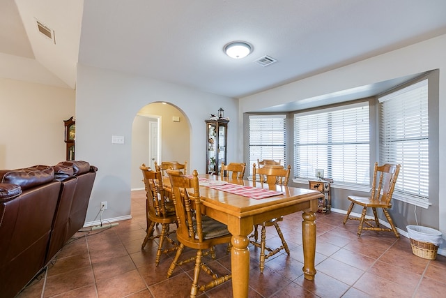 view of tiled dining area