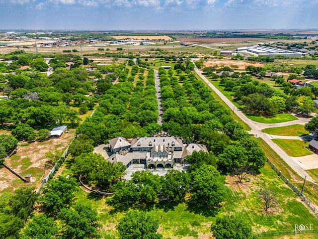 bird's eye view with a rural view